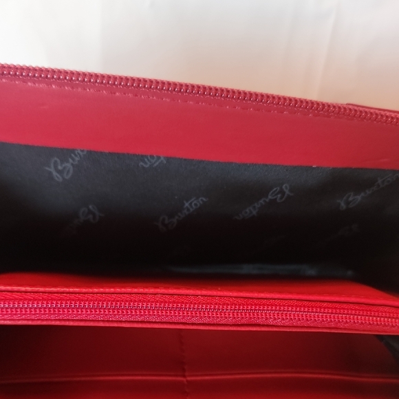 Buxton Red Leather Zip Wallet - Picture 4 of 6